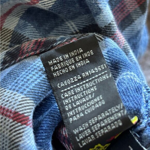 NWT Buffalo Plaid Check Blue Snap Button Dress Shirt Size Large - Picture 14 of 14